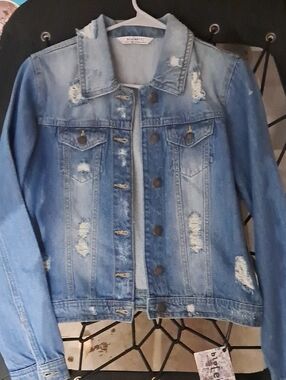 Distressed Light Blue Denim Jacket